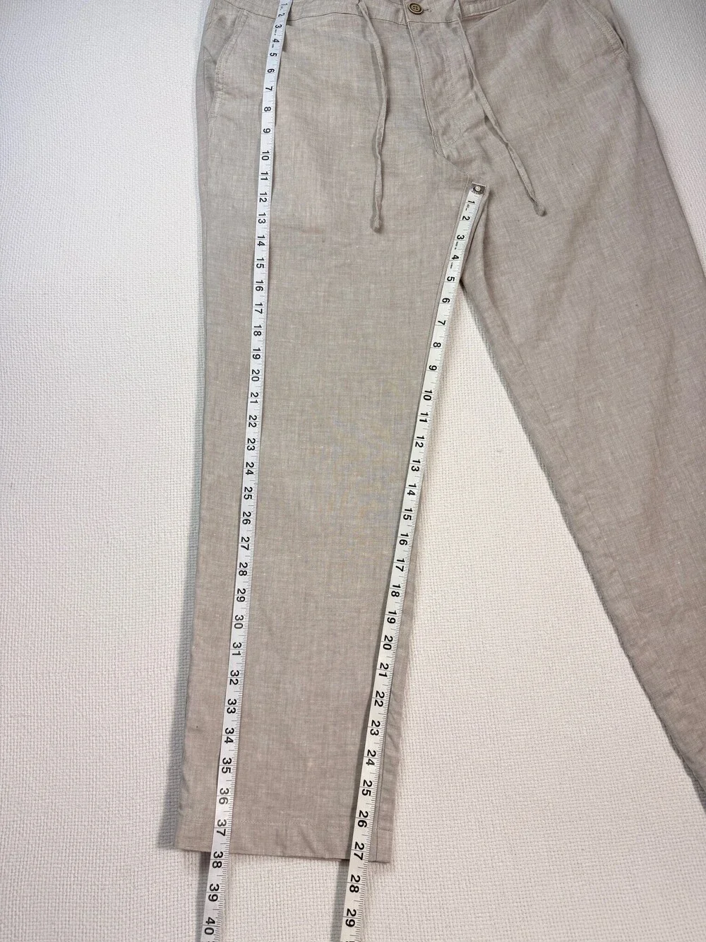 Jos A Bank Reserve Heather Tan Linen Pants Sz 35x30